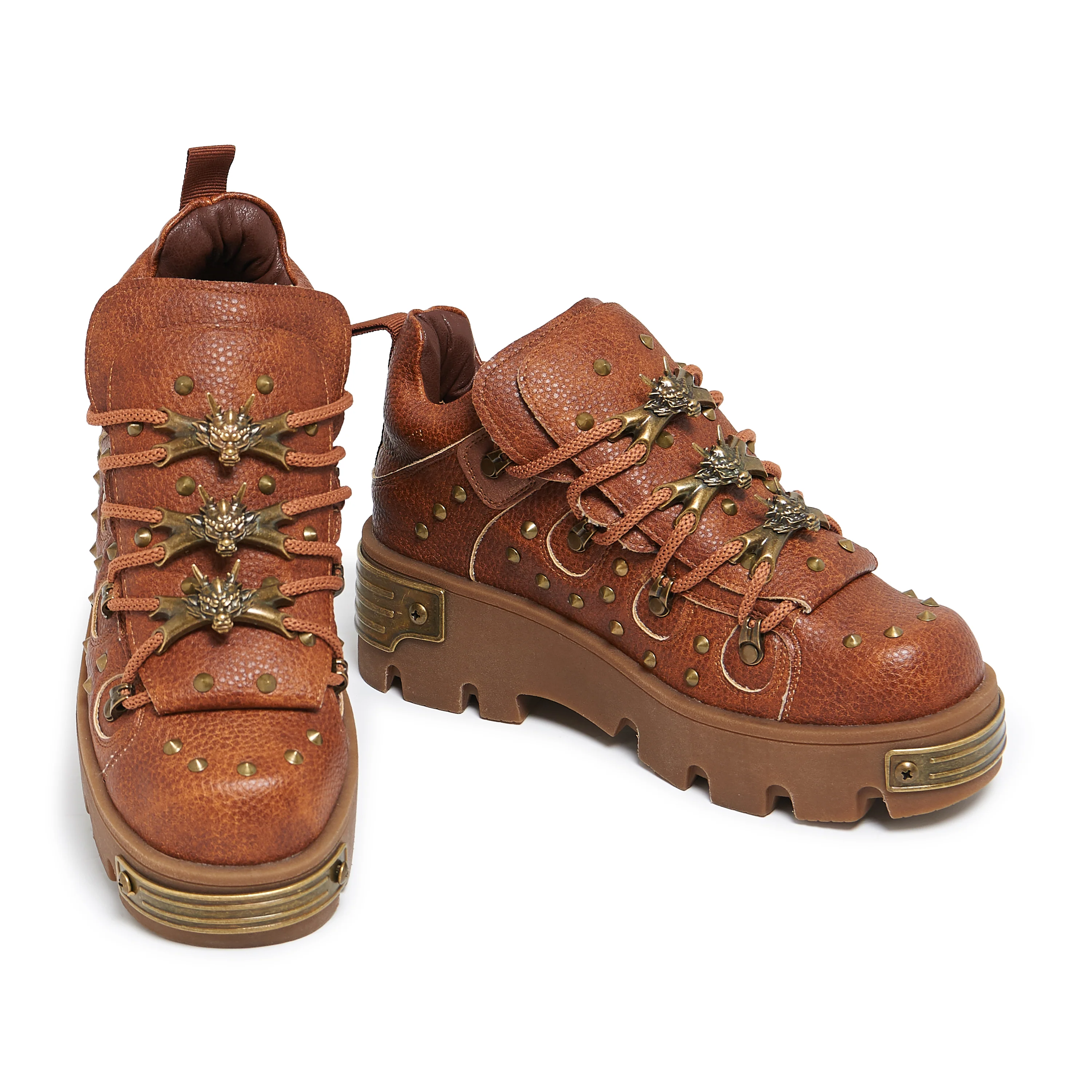 Thurnax Chunky Hardware Trainers - Brown - Image 6