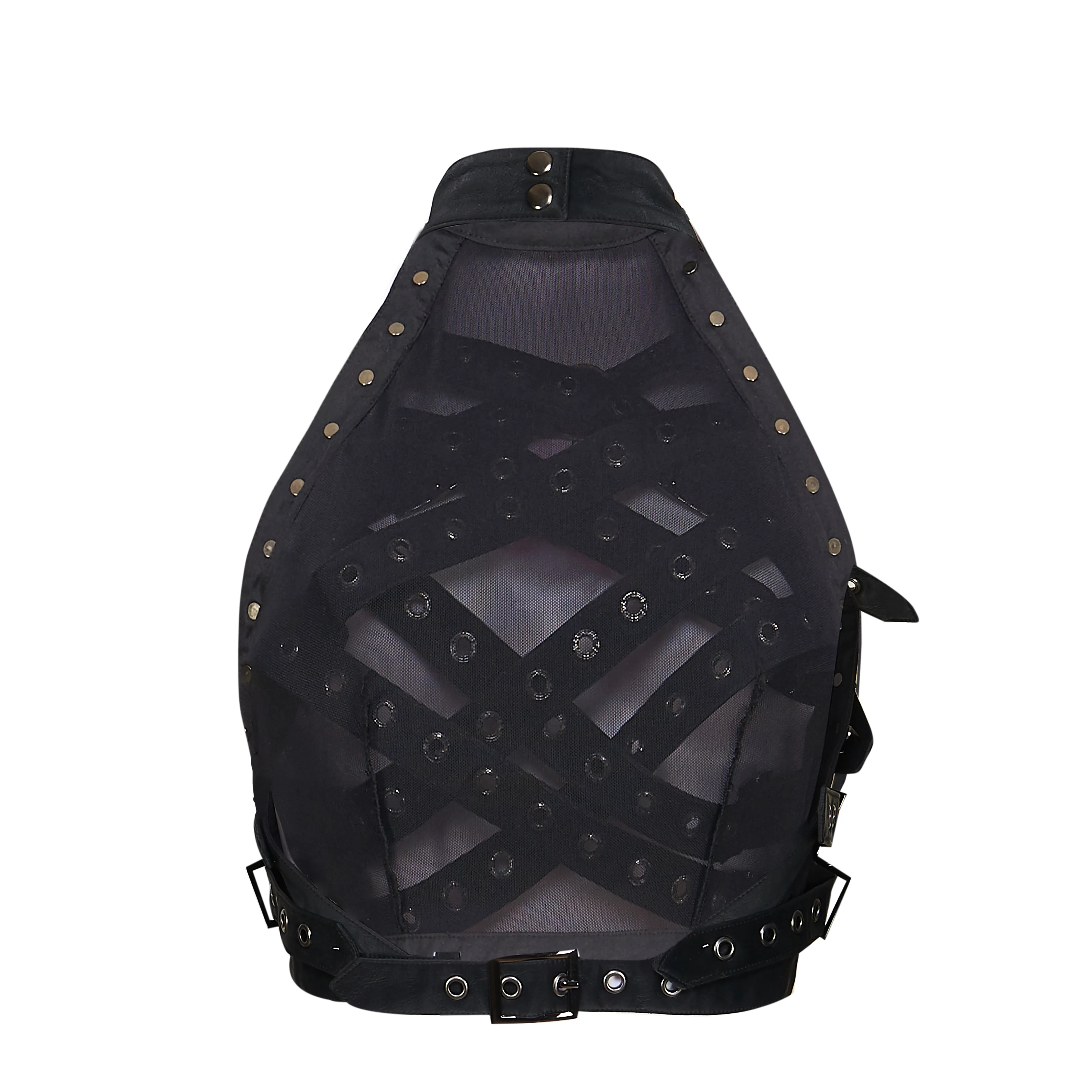 Vault Belted Mesh Crop Top- Black - Image 6