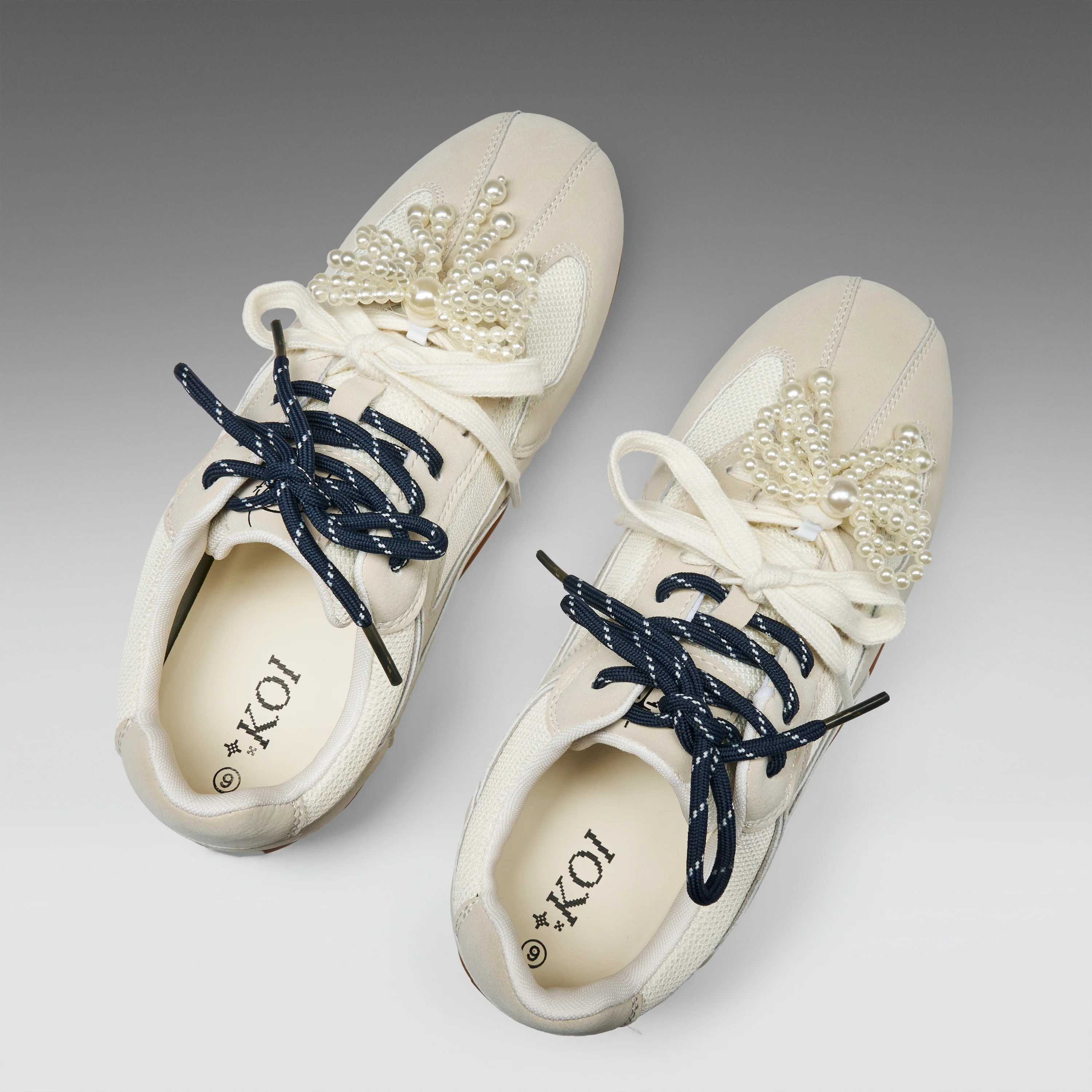 Wanderlust Flat Pearl Trainers - Ivory - Image 5