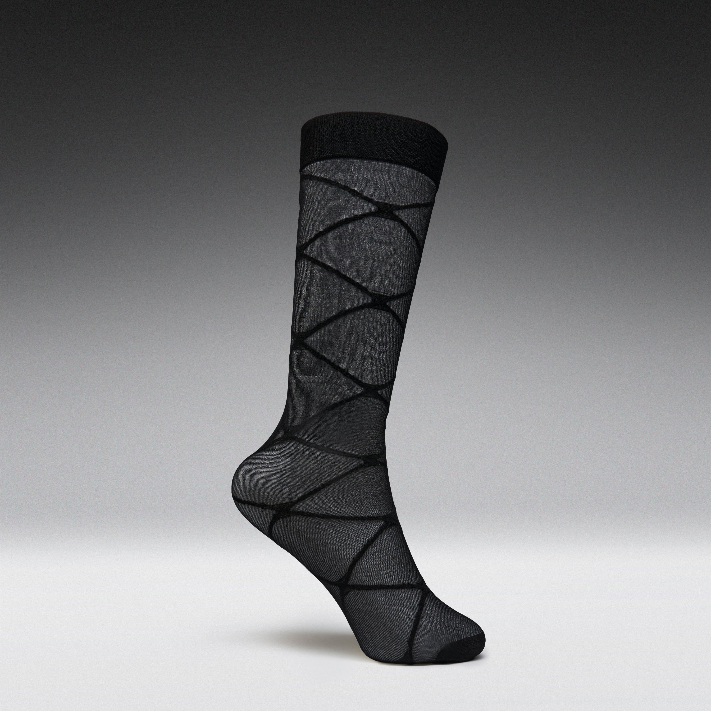 Ziva Black Sheer Long Socks